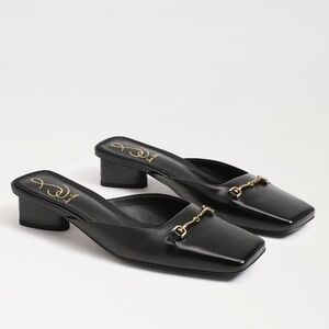 Sam Edelman Black Mules with Gold Accents